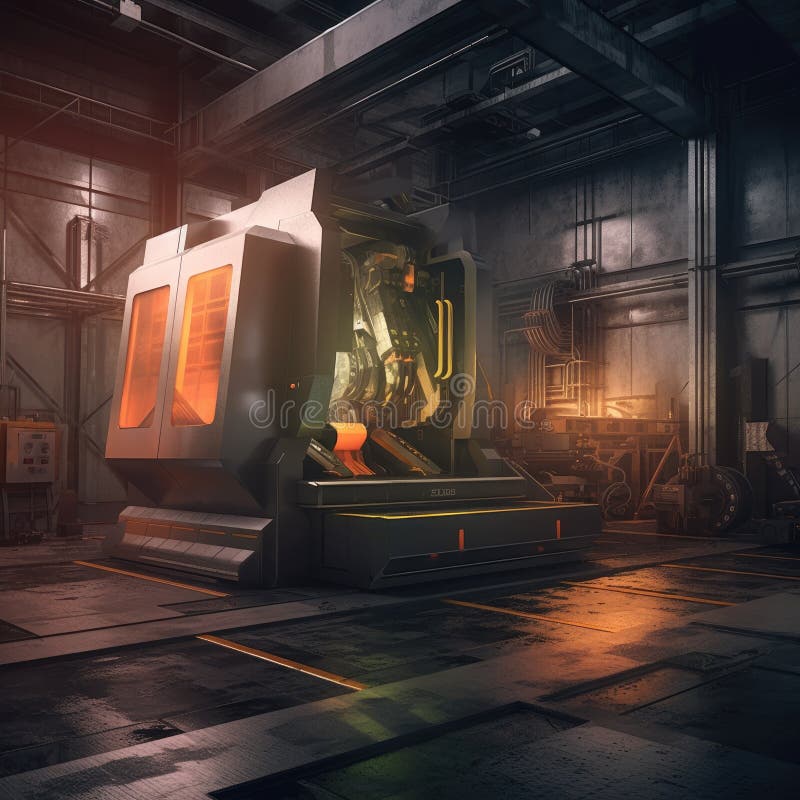 The CNC machine of the future stock illustration