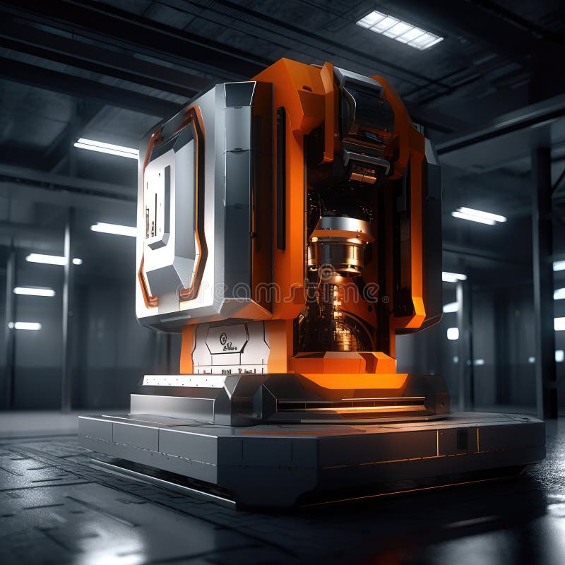 The CNC machine of the future vector illustration