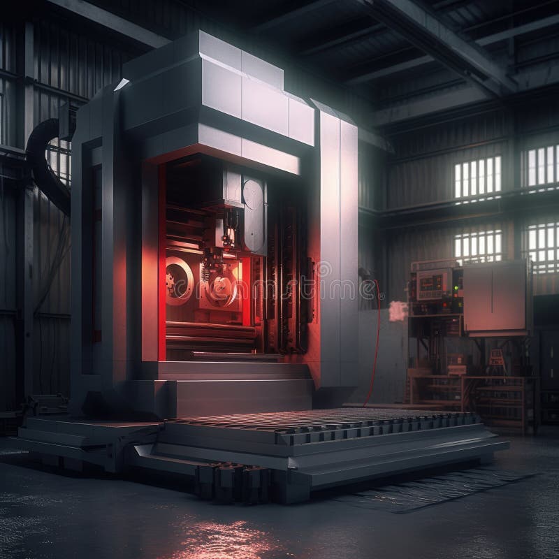 The CNC machine of the future vector illustration