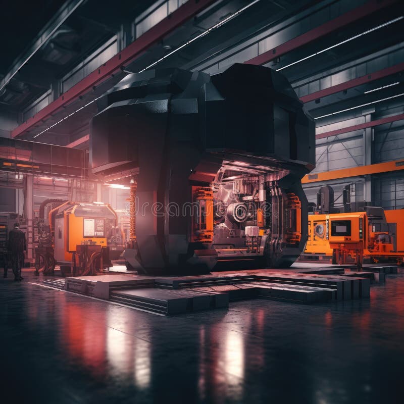 The CNC machine of the future stock illustration