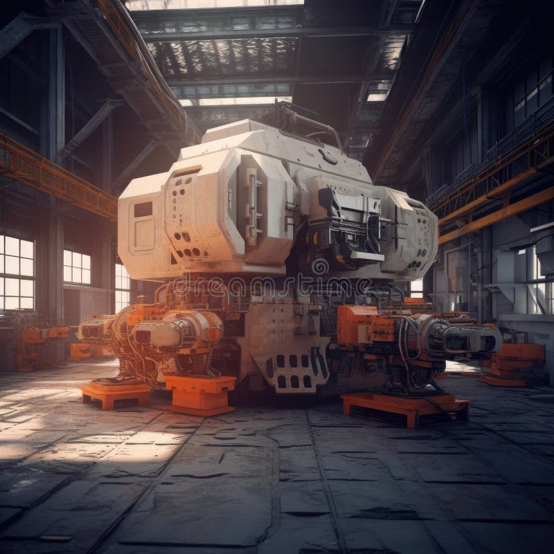 The CNC machine of the future vector illustration