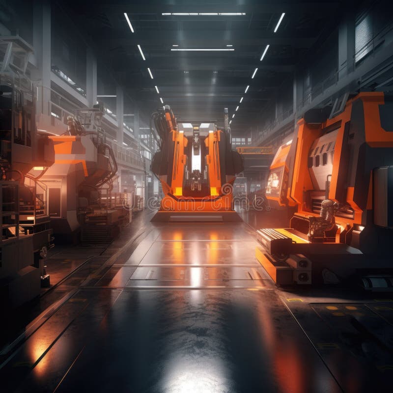 The CNC machine of the future stock illustration