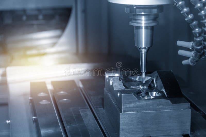 The CNC Milling Machine Cutting Injection Mold Part by Solid Ball End