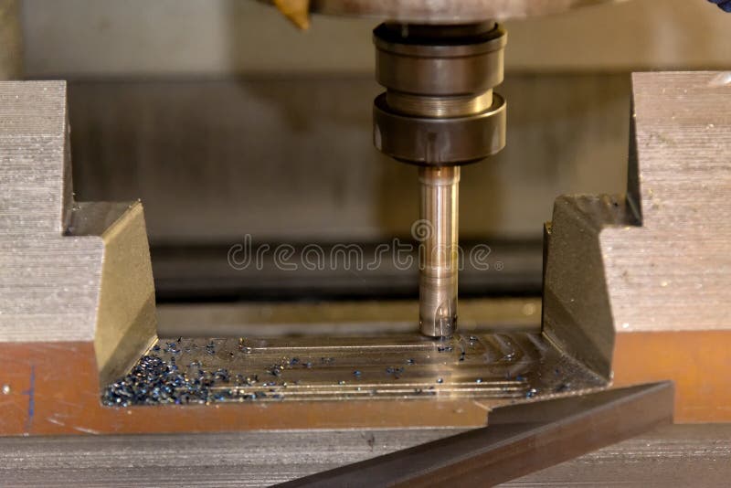 The CNC Milling Machine Cutting the Tire Mold. Stock Image Image of