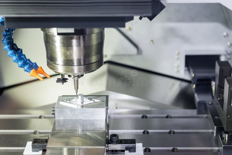 CNC Milling operation on the sample work pieces stock photography CNC Milling operation on the sample work pieces stock photography