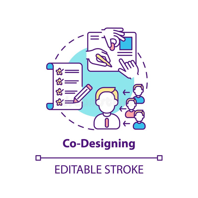 Co-designing concept icon royalty free illustration