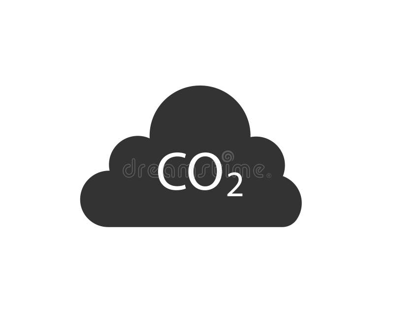 Co2 emissions icon cloud vector flat, carbon dioxide emits symbol, smog pollution concept, smoke pollutant damage. Co2 emissions icon cloud vector flat, carbon dioxide emits symbol, smog pollution concept, smoke pollutant damage