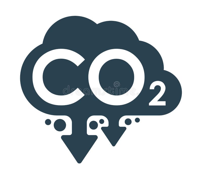 CO2 emissions flat icon - air contamination emblem vector illustration