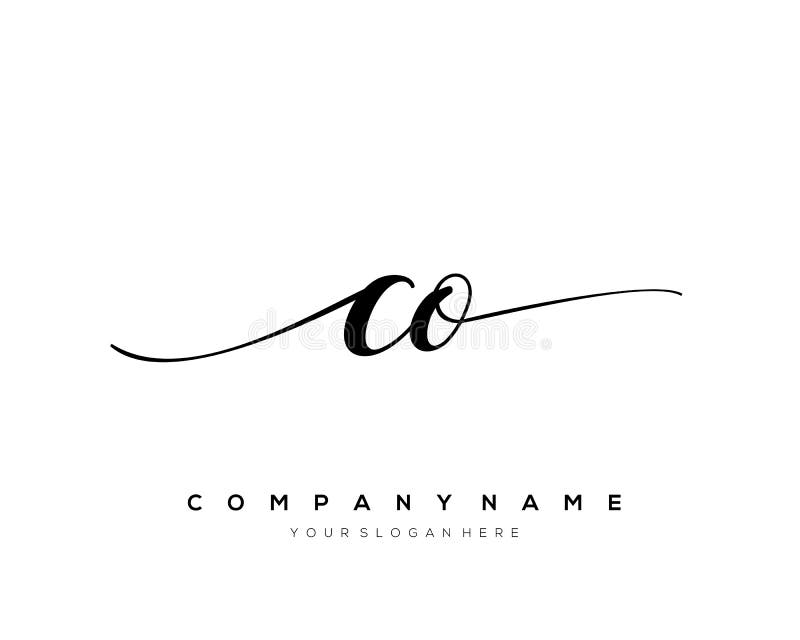 CO Initial Handwriting Logo Template Vector. Stock Vector ...