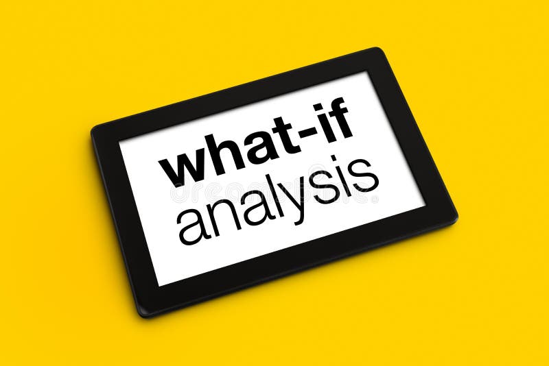 What If Analysis Title on Digital Tablet Computer Screen. What If Analysis Title on Digital Tablet Computer Screen