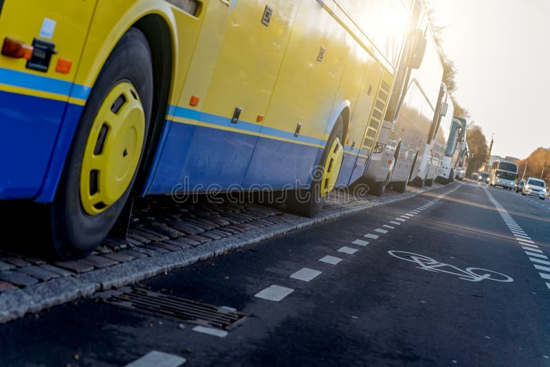 Coach Buses Near the Brandenburg Gate Stock Photo Image of park