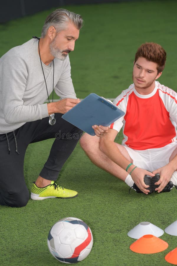 Coach at football training stock image. Image of entertainment 93903917