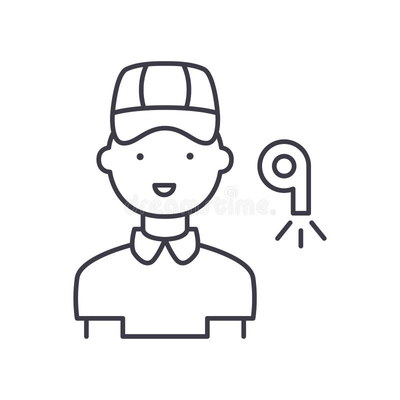 Coach icon, linear isolated illustration, thin line vector, web design sign, outline concept symbol with editable stroke stock illustration