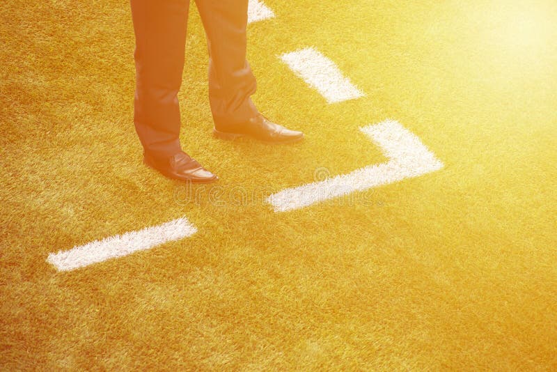 Coach Standing Next To Chalk Line on Soccer Field Stock Image Image of line, arena 118370063