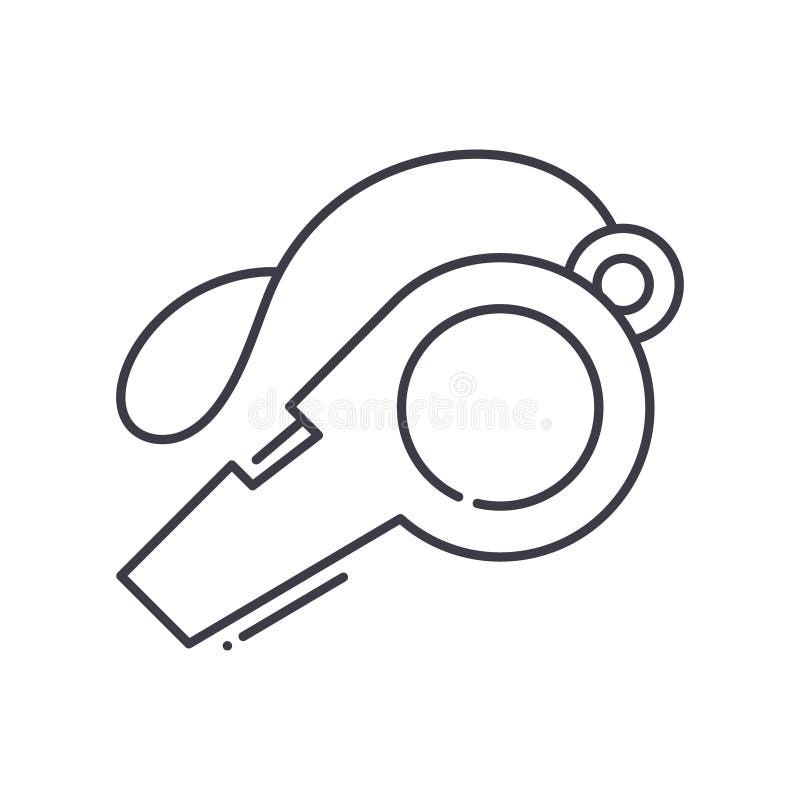 Coach whistle icon, linear isolated illustration, thin line vector, web design sign, outline concept symbol with royalty free illustration