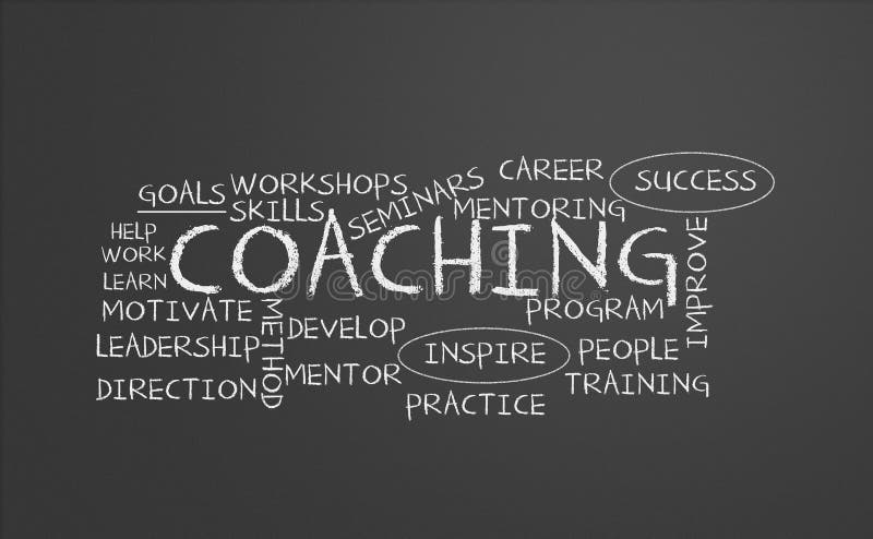 Una lavagna con il concetto di coaching.
