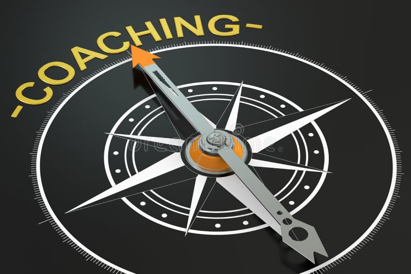 Coaching compass concept stock illustration. Illustration of aims