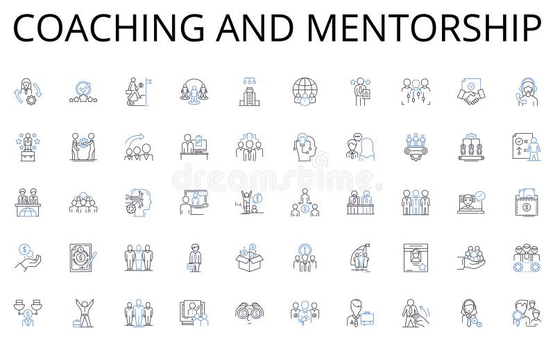Coaching and mentorship line icons collection. Energy, Movement, Motion, Flow, Impulse, Force, Vibration vector and