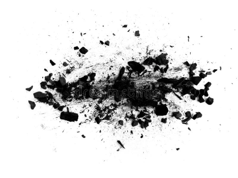 Black Charcoal Texture Isolated on White Background Stock Image Image