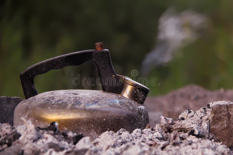Coal kettle royalty free stock photography