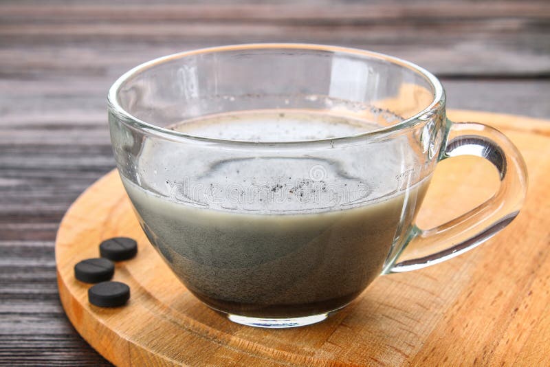 Coal Latte. Black Cappuccino. Black Coffee with Activated Carbon. Stock Image Image of medical