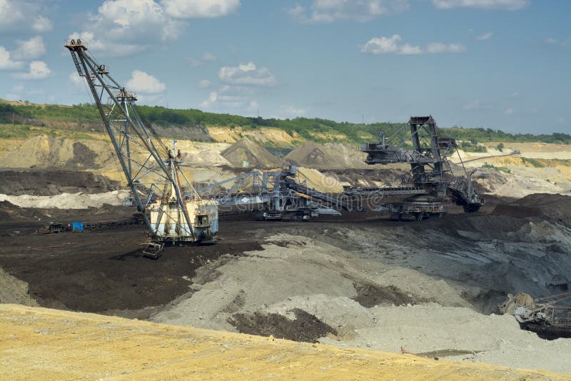 Coal Mining Machine - Mine Excavator Stock Image - Image of rock ...