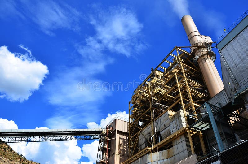 A Coal Power Plant and Blue Sky