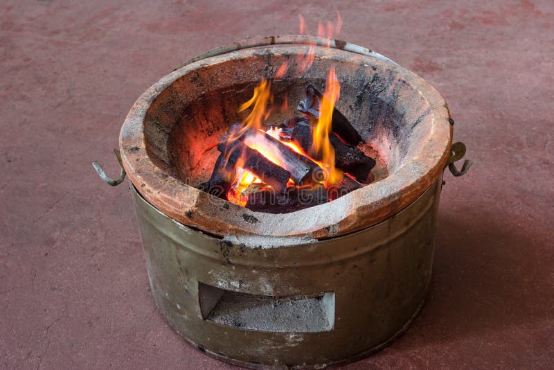 Coal stove with flame stock photo. Image of coals, abstract 71204524