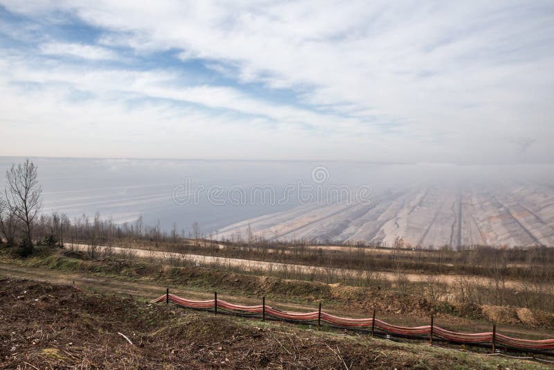 Coal surface mining hambach germany stock images