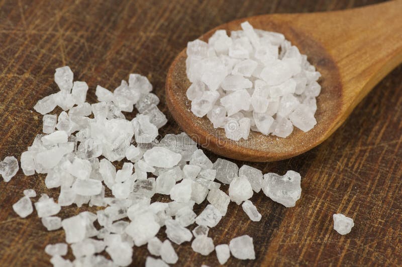 Coarse sea salt close up stock photo. Image of spice 58355198