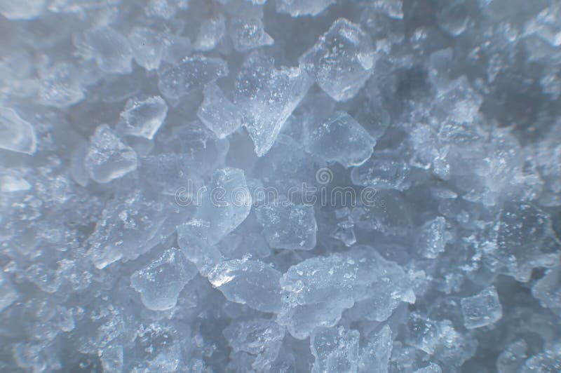 Coarse White Iodized Salt. Detailed Background Texture Macro Closeup