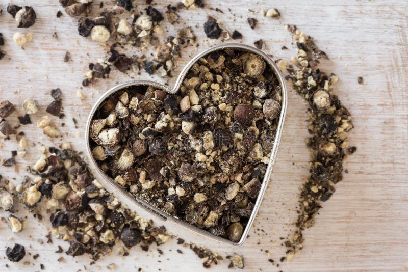 Black Pepper in a Heart Shape Stock Image Image of food, heart 101434461
