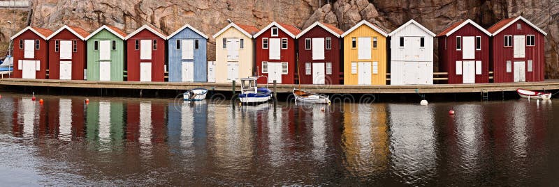 Fishermens huts at scandinavian coast. Fishermens huts at scandinavian coast