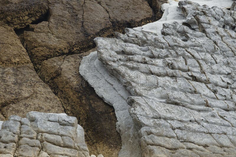 Detail of Sedimentary Rocks Layers Caused by Coastal Erosion in Costa ...
