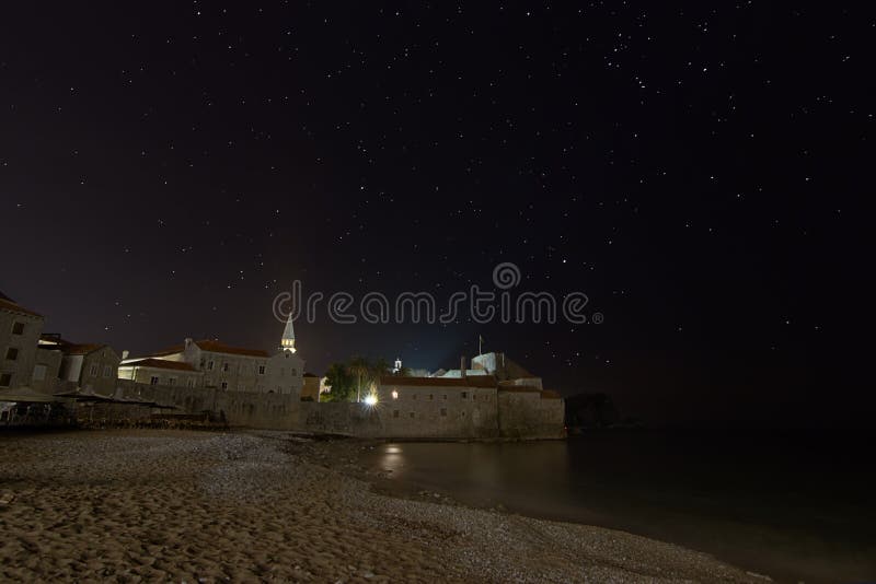 Coastal fortress starry night royalty free stock image Coastal fortress starry night royalty free stock image
