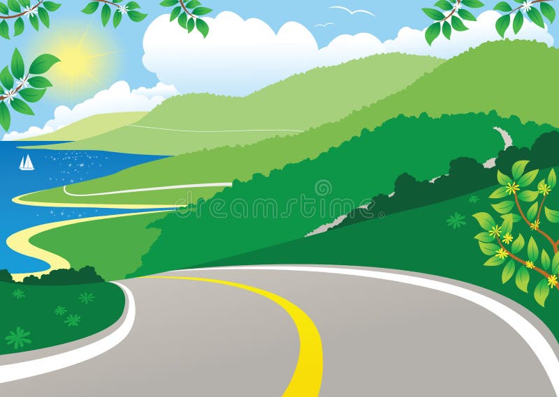 Coastal highway view royalty free illustration