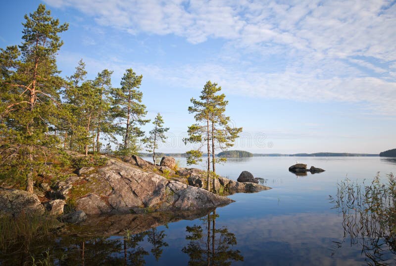 Coastal landscape, Saimaa lake, Karelia