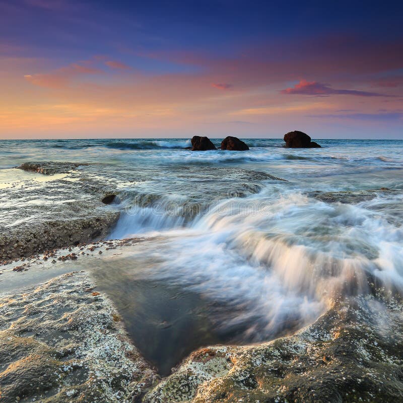 Coastal landscape Sunset royalty free stock photos