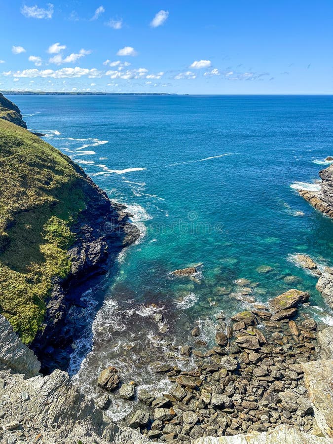 Coastal landscape at Tintagel stock image