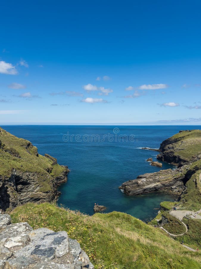 Coastal landscape at Tintagel royalty free stock image
