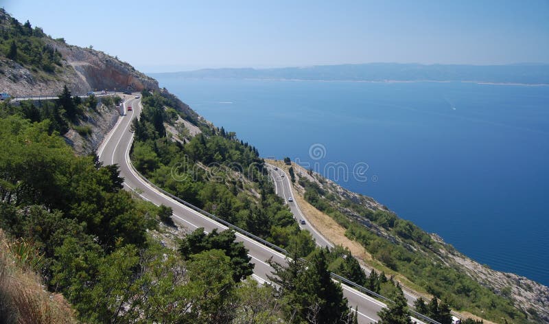 The coastal road to Split, Croatia