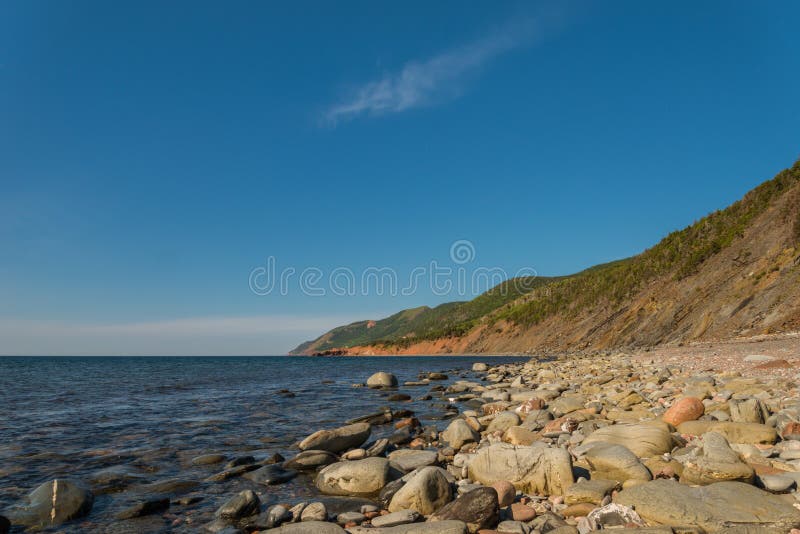 Coastal Scene on the Cabot Trail stock photo