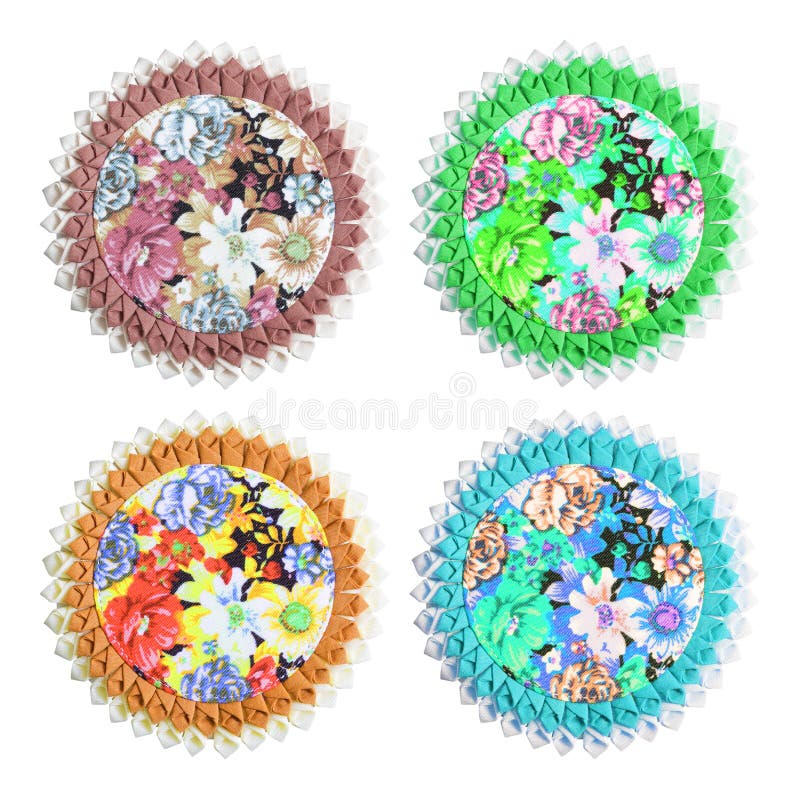 Coaster made from fabric isolated on white background vector illustration