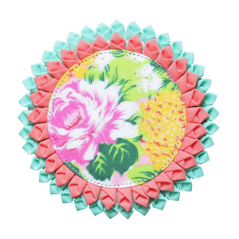 Coaster made from fabric isolated on white background vector illustration