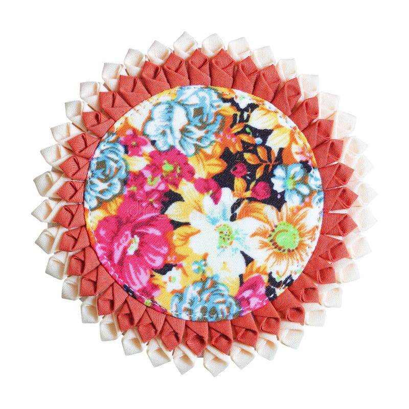 Coaster made from fabric isolated on white background vector illustration