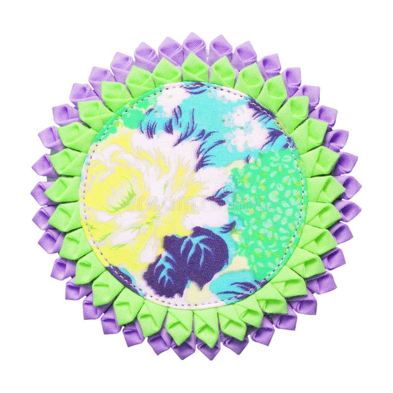 Coaster made from fabric isolated on white background stock illustration