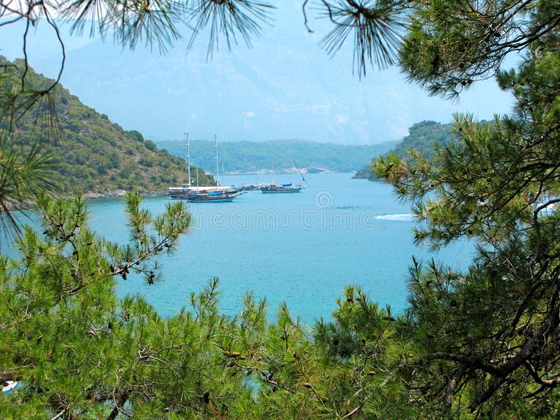 Coastline landscape of mediterranean sea turkey