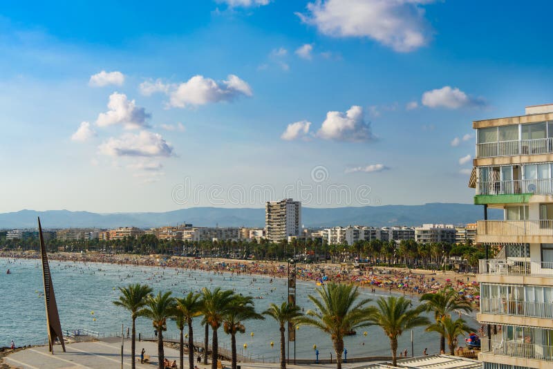 Coastline Salou, Tarragona stock photo. Image of ocean 94663538