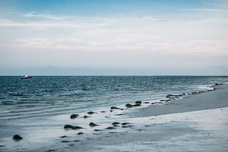 The Coastline at St. Teresa Beach on the Florida Panhandle As the Sun