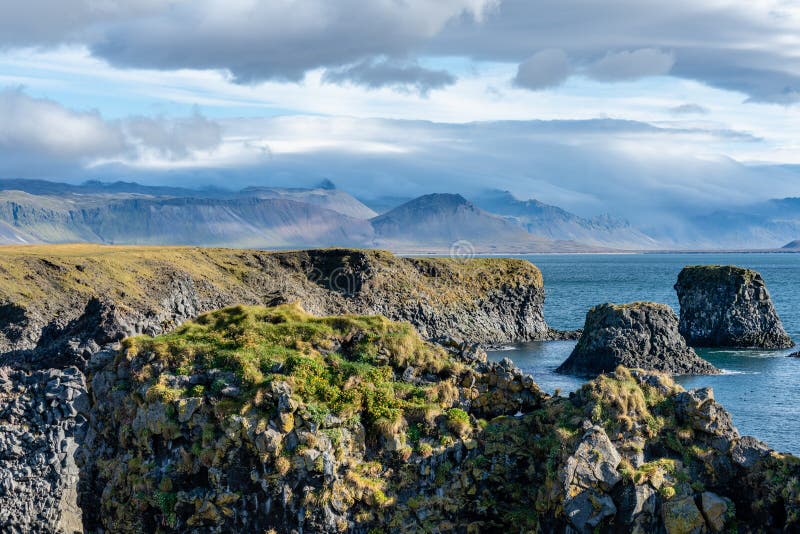 View Of The West Coastline In Iceland Stock Image Image Of Sunshine